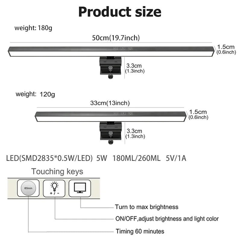 Velmmont VisionDesk — Barra LED para Monitor