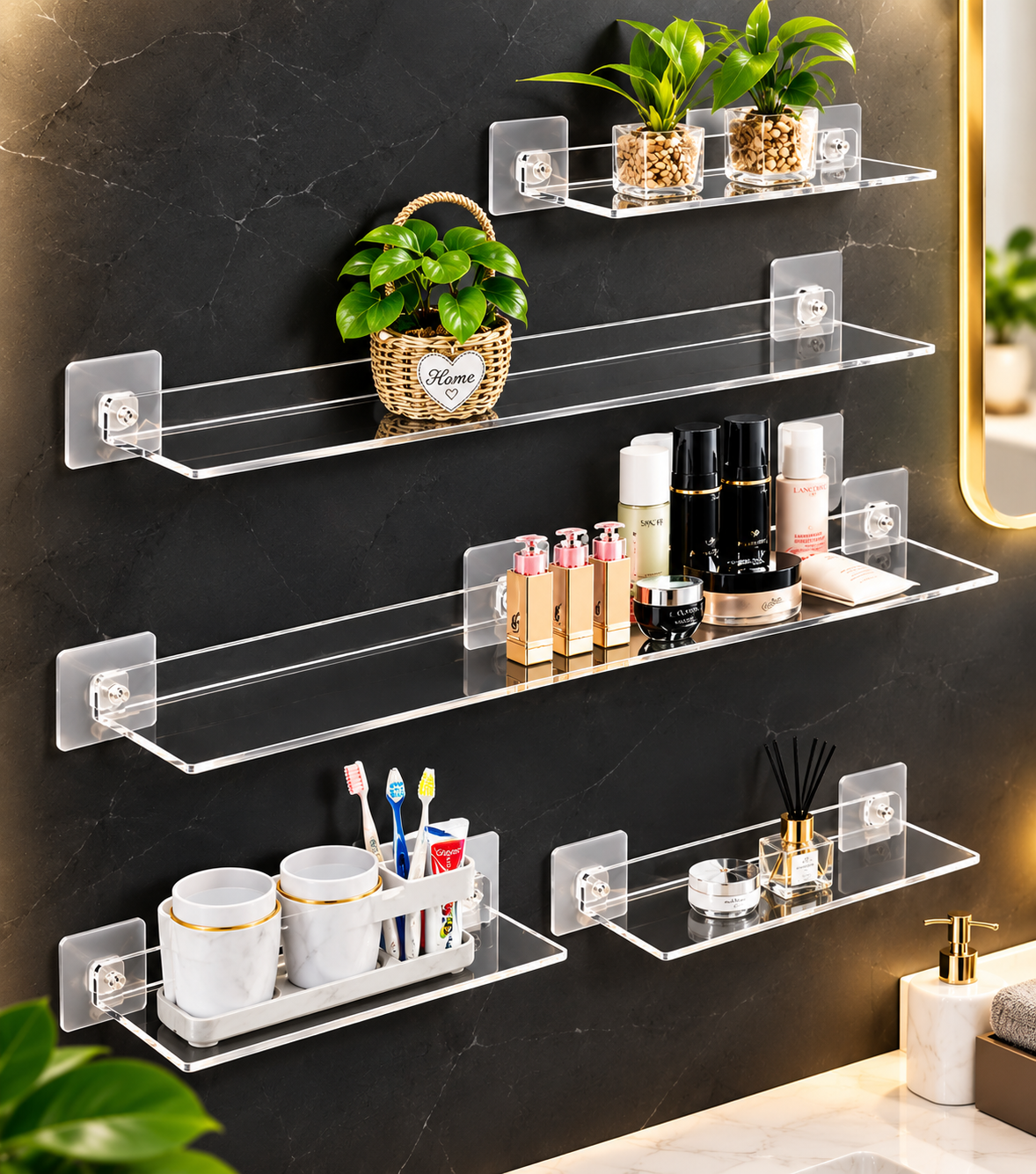 Velmmont CrystalShelf — Estante Acrílico Flotante